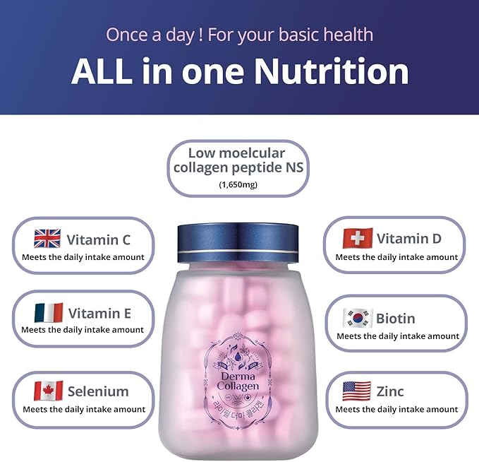 Derma Collagen-Luxury pack (84 tablets * 4 units) -Skin Care with Biotin Vitamin C D E, Collagen peptides and Zinc Selenium for Reduce Wrinkles, Tighten Skin, Boost Hair Skin Nails Joints-BrightBean Baby