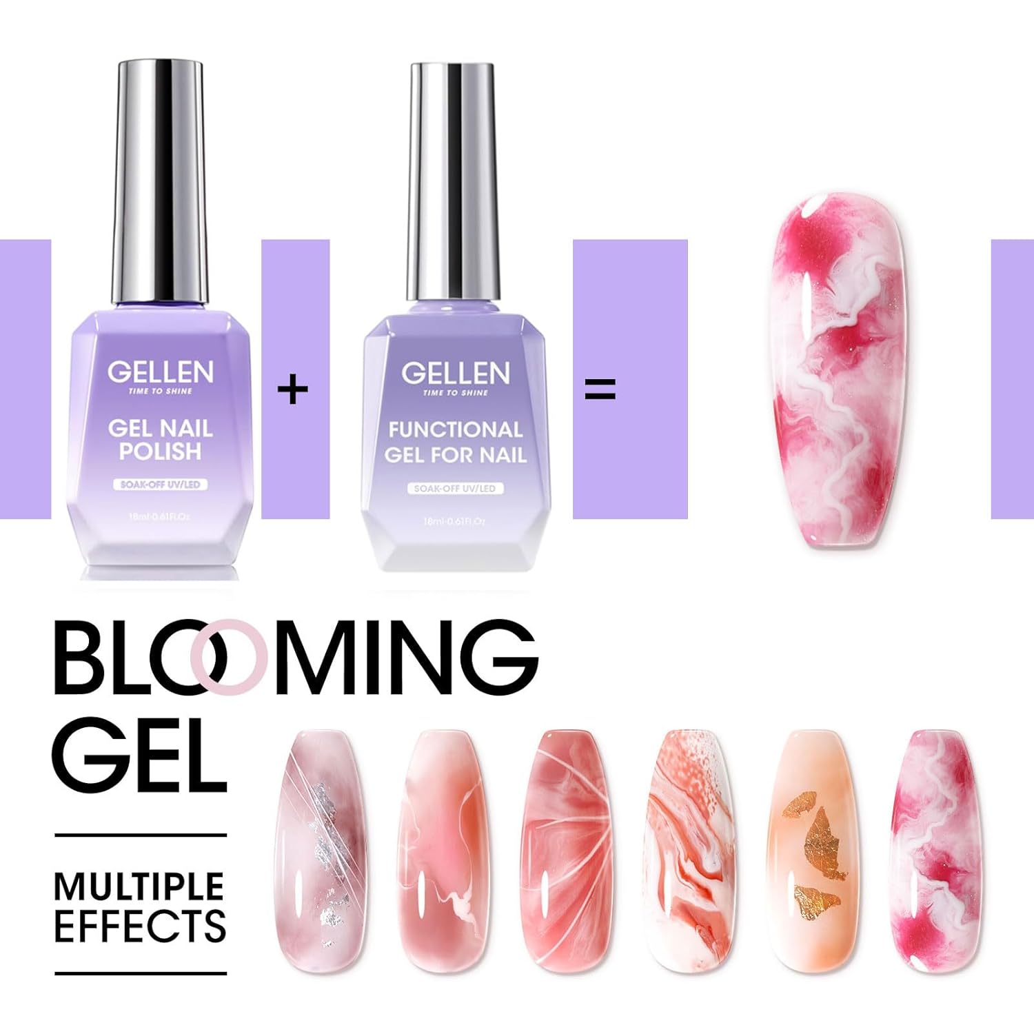 Gellen 7 in 1 Multifunctional Blending Gel in a Bottle - Blooming Gel, Nail Glue, Nail Strengthener, Home Salon DIY Manicure for Women Girls-BrightBean Baby