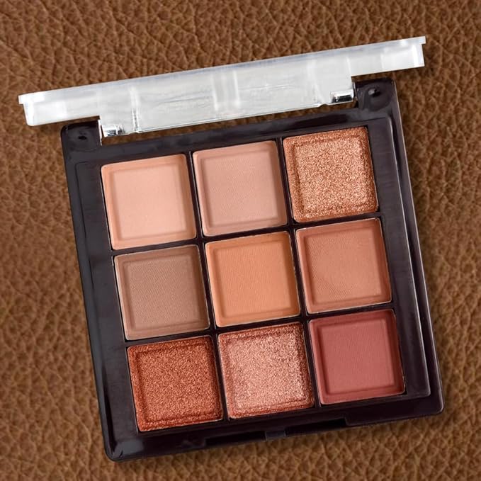 K'APEINE Eyeshadow Palette 9-Colors Nude Eye Shadow Palette Natural Brown Eyeshadows Palette Makeup Cool-Toned Highly Pigmented Eyeshadow for Eyes Long Lasting Naturing-Looking-BrightBean Baby