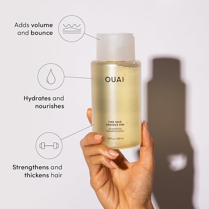 OUAI Fine Shampoo Refill - Volumizing Shampoo with Strengthening Keratin, Biotin & Chia Seed Oil for Fine Hair - Delivers Weightless Body - Paraben, Phthalate & Sulfate Free Hair Care (32 Fl Oz)-BrightBean Baby