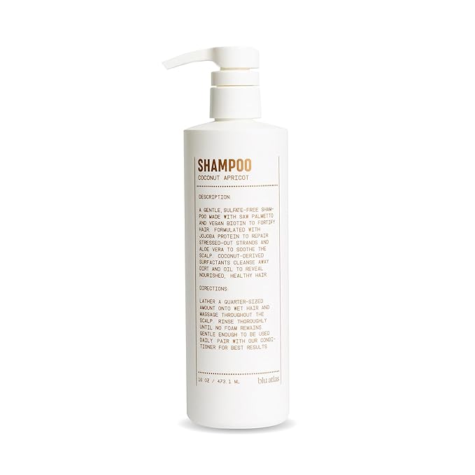 Blu Atlas Men's Natural Shampoo – Organic, Sulfate-Free, Paraben-Free – Deep Cleansing & Hydrating – Coconut Apricot Scent – Made in America – 16 oz-BrightBean Baby