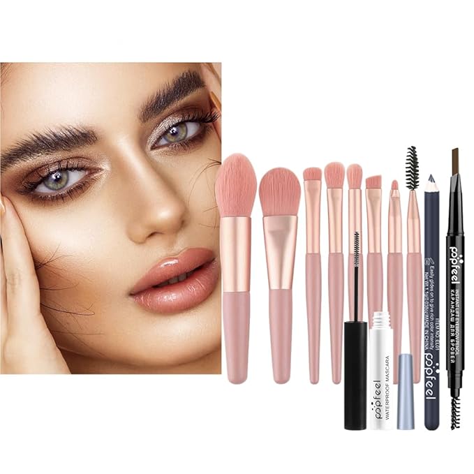 All in One Eyeshadow Palette Makeup Set, Makeup Kits with Makeup Brush Set, Mascara, Eyebrow Pen,Travel Makeup Bundle Holiday Surprising Makeup Gift Box for Women Girls, Vegan, Maquillage-BrightBean Baby