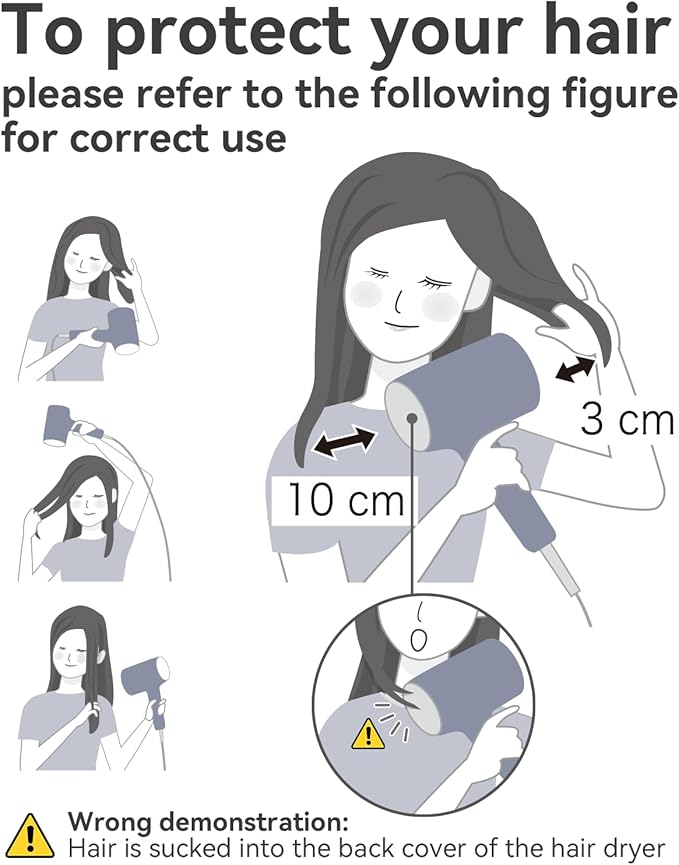 Hair Dryer, CONFU Blow Dryer with Diffuser, 21000PRM Professional Hairdryer, Portable Lightweight Fast Drying Negative Ionic Blow Dryer, Hair Diffuser for Curly Hair for Home Travel-BrightBean Baby