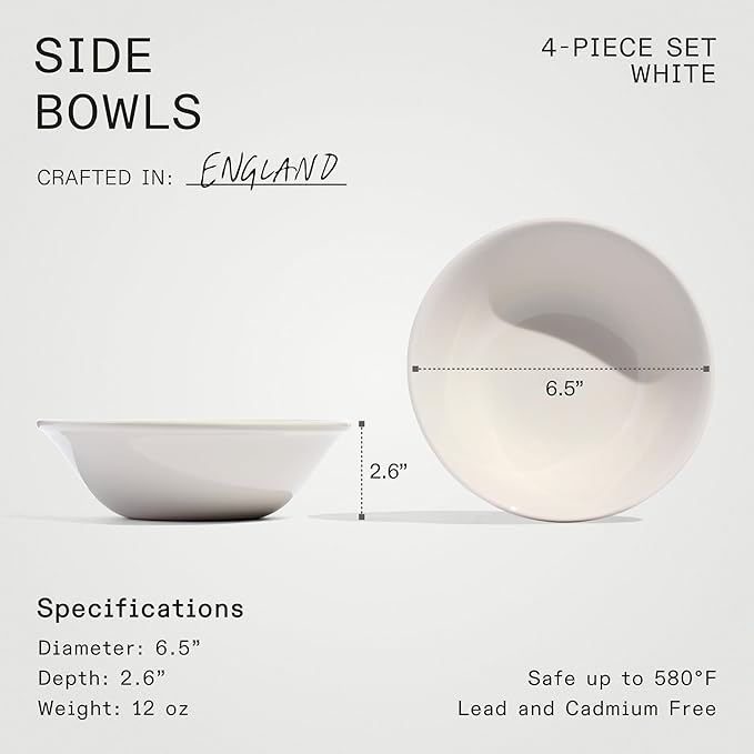 Made In Cookware - Set of 4 - Side Bowls - White - Porcelain England
