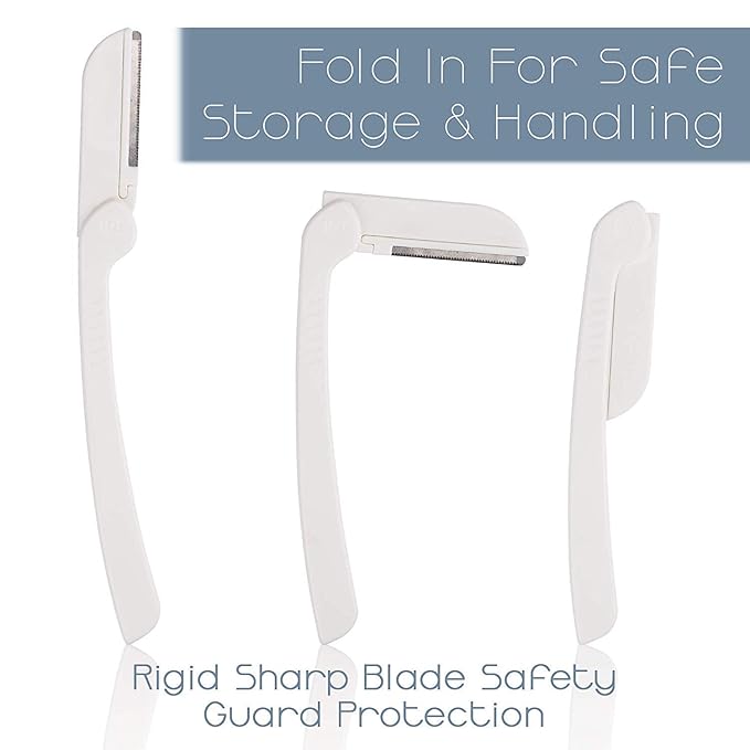 Dermaplaning Tool – Practical Eyebrow, Face and Peach Fuzz Hair Removal Razors for Women - With Vitamin C Facial Serum - 3 Pack Dermaplane Razor Blades-BrightBean Baby