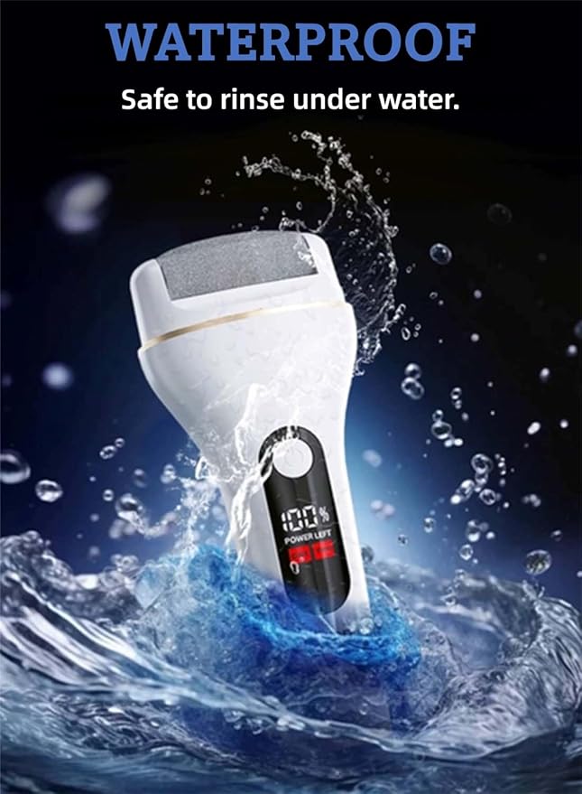 Electric Foot Callus Remover, Portable Electric Foot File with 15 in 1 Professional Pedicure Kits,Rechargeable Pedicure Tools for Foot Care, Waterproof Remover Cracked Feet & Dead Skin, Gift (White)-BrightBean Baby