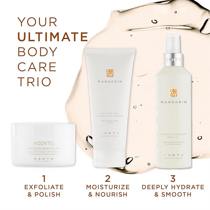 Zents Luminous Cashmere Body Oil (Travel Size - Mandarin Fragrance) | Moisturizing Body Oil with Vitamin E & Organic Coconut Oil | Softens & Smooths Skin | 1 fl oz | TSA Approved-BrightBean Baby