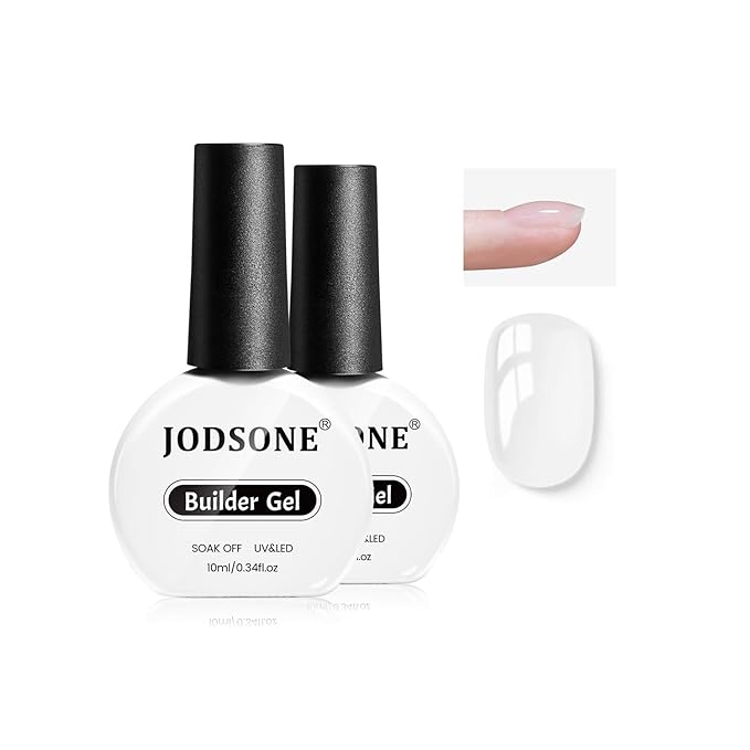 JODSONE 2Pcs 10ml Builder Gel Set, Clear Gel Nail Strengthener for Thickening, Nail Extension, Apex Building, Repairing Broken Nails, Long Lasting DIY Nail Art Gift for Women-BrightBean Baby