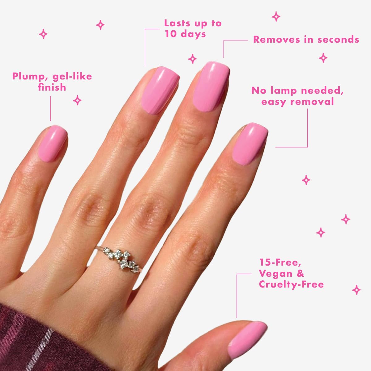 Olive & June Long Lasting Nail Polish | Plump, Gel-Like Finish No Lamp Needed | Lasts up to 10 days | Salon-Quality Color at Home | 15-Free, Vegan Cruelty-Free Chip-Resistant Shine | JM Pinky Lavender-BrightBean Baby