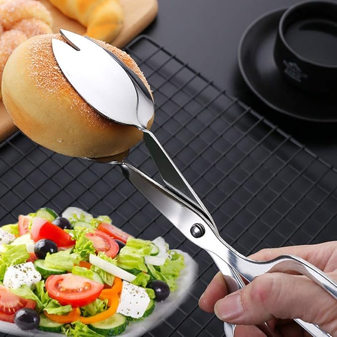 2 PACK Buffet Tongs,Stainless Steel Salad Tongs,Serving Tongs for Home Kitchen,Cake,Bread,Catering,Party,Barbecue,Seafood,Frying(10Inch and 8Inch)