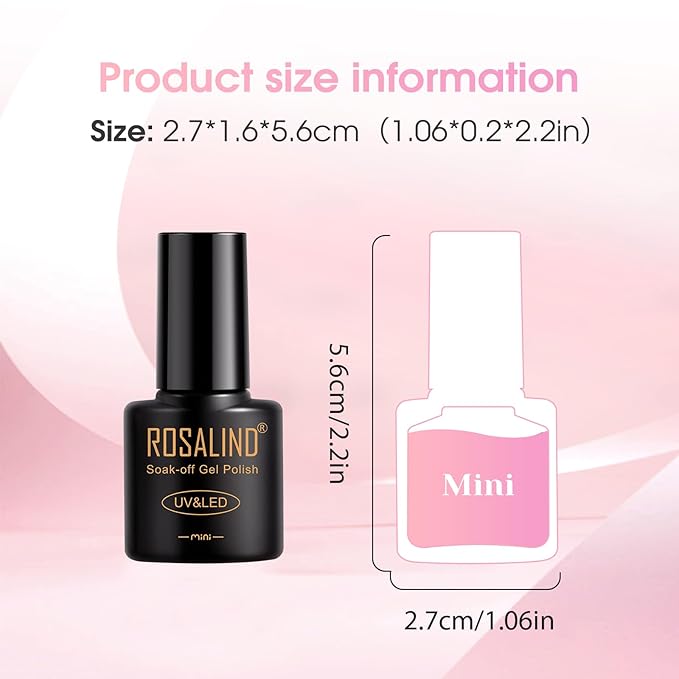 ROSALIND Pink Gel Polish, 8 Colors Hot Pink Light Pink Neon Pink Gel Nail Polish Set Pink Shades Pink Valentine Gel Polish Collection Nail Art Gift DIY at Home-BrightBean Baby