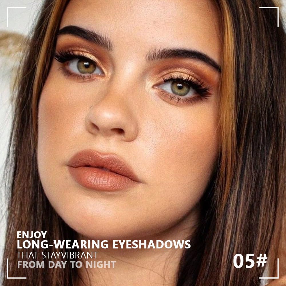 Monochrome Powder Eyeshadow Palette Makeup,Dark Brown Natural Neutral Single Shimmer Eye Shadow for Older Women,Buildable Sparkly Eye Finish,Long Lasting Naturing-Looking-BrightBean Baby