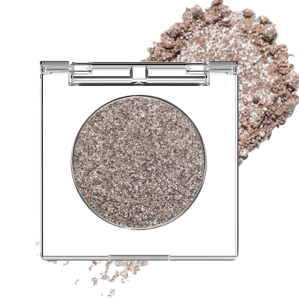 Taupe Gray Brown Monochrome Shimmer Eyeshadow Palette Makeup,Long Lasting Naturing-Looking Lightweight Glitter Single Eyeshadow,Neutral Powde Eye Shadow for Older Women-BrightBean Baby