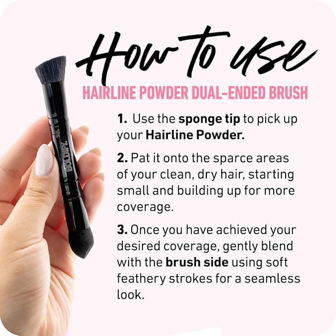 BOLDIFY Dual-Ended Hairline Powder Brush - Precision Makeup Brush Set with Sponge Tip for Seamless Blending - Ideal as a Concealer Brush, Hair Contour Brush, and Root Touch Up-BrightBean Baby