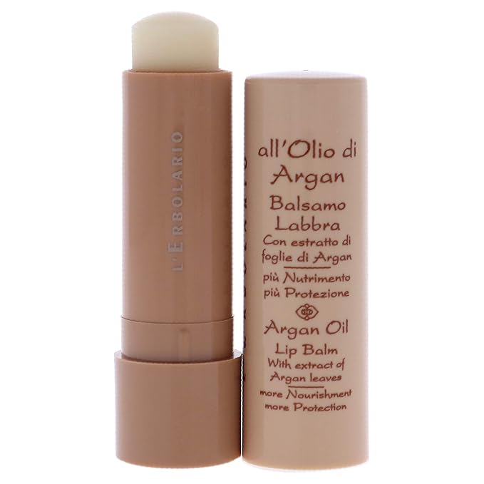 L'Erbolario Argan Oil Lip Balm - For Lips That Are Always Soft And Protected - Nourishing And Compacting Properties - Contains Extract Of Argan Leaves - Natural Origin Ingredients - 0.15 Oz-BrightBean Baby