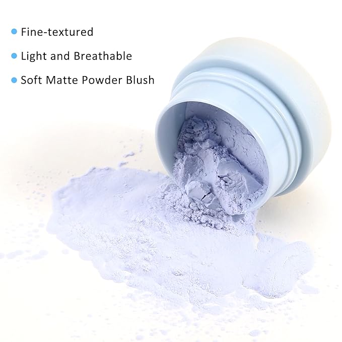 Boobeen Powder Blush for Cheeks, Air Cushion Matte Blush, Natural Highly Pigmented Blush Makeup Easy to Blend, Loose Blush Compact Long-lasting-BrightBean Baby