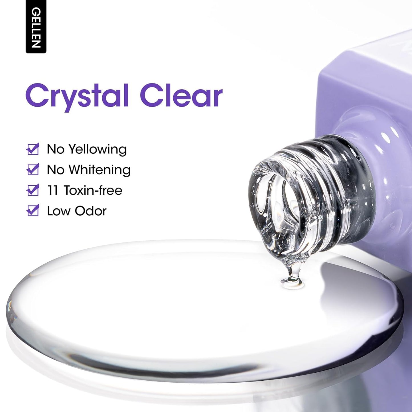 GELLEN Gel Top Coat Nail Polish- 18ml No Wipe Top Coat Gel Polish, High Gloss Shiny Long Lasting, Soak Off Nail Lamp for Home DIY and Nail Salon-BrightBean Baby