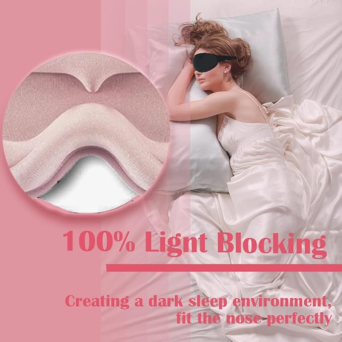 Eye Mask for Lash Extensions, Sleeping Mask for Women, 3D Contoured Eyelash Sleeping Mask for Extensions, Eye Covers for Sleeping for Travel, Airplane, Meditation-BrightBean Baby