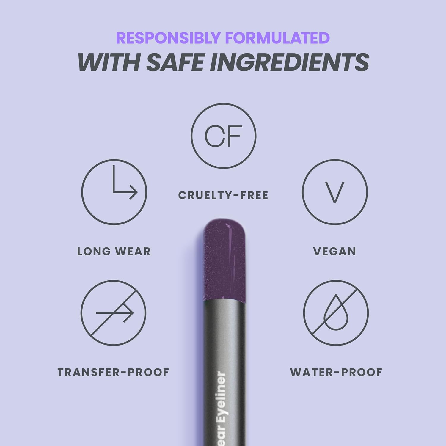 Wonderskin Eyeliner Pencil, 1440 Longwear Deep Purple Eyeliner Pencil - Waterproof, Sharpenable & Smudge Proof-BrightBean Baby