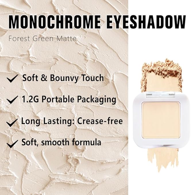 evpct Matte Nude Beige Mini Single Eyeshadow Palette, French Anilla Nude Natural Cream Matte Eye Shadow Palette Makeup Singles for Older Women Eyes, High Pigment Long Lasting Monochrome Eyeshadow-BrightBean Baby