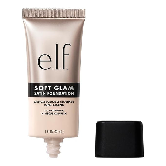 e.l.f. Soft Glam Foundation, Medium Coverage, Long-Lasting & Buildable Foundation For A Smooth, Satin Finish, Vegan & Cruelty-Free, 10 Fair Cool-BrightBean Baby