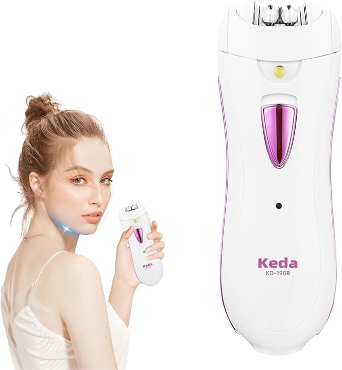 Smooth Glide Epilators Hair Removal for Women, Rechargeable Epilator, Portable Glamorous Skin Epilator for Women Face with LED Light, Hair Removal Device for Armpits/Bikini Line/Chin/Arms/Legs-BrightBean Baby