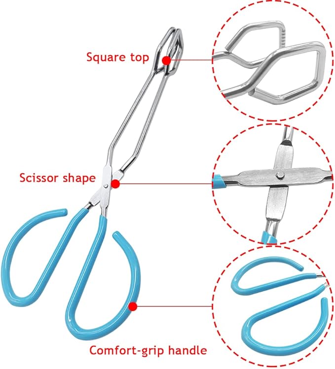 2 Pcs 10 Inch Scissor Food Tongs,Stainless Steel Kitchen Tongs Serving Tong with Comfort-Grip Handle for Cooking,Barbecue,Grilling,Heavy Duty Buffet Pliers