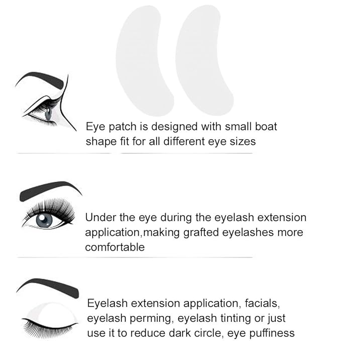 Eyelash Extension Eye Pad, 100 Pairs Under Eye Pads, Lint Free DIY False Lash Extension Beauty Makeup Hydrogel Gel Eye Patches with Transparent Cosmetic Bag-BrightBean Baby