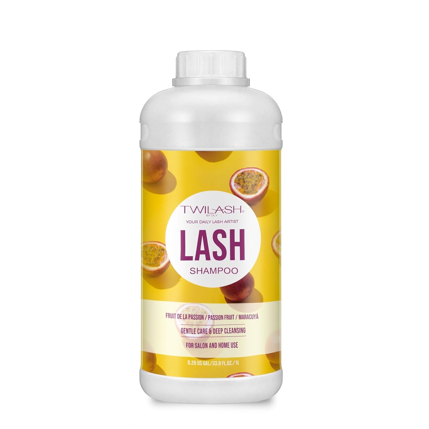 Lash Shampoo Bulk, Eyelash Cleanser for Extensions 2 Liters, Dispenser Pump, Non-irritating or Burning Eyelid Foaming Cleanser for Professional Salon and Home Use (Passion Fruit-1L)-BrightBean Baby
