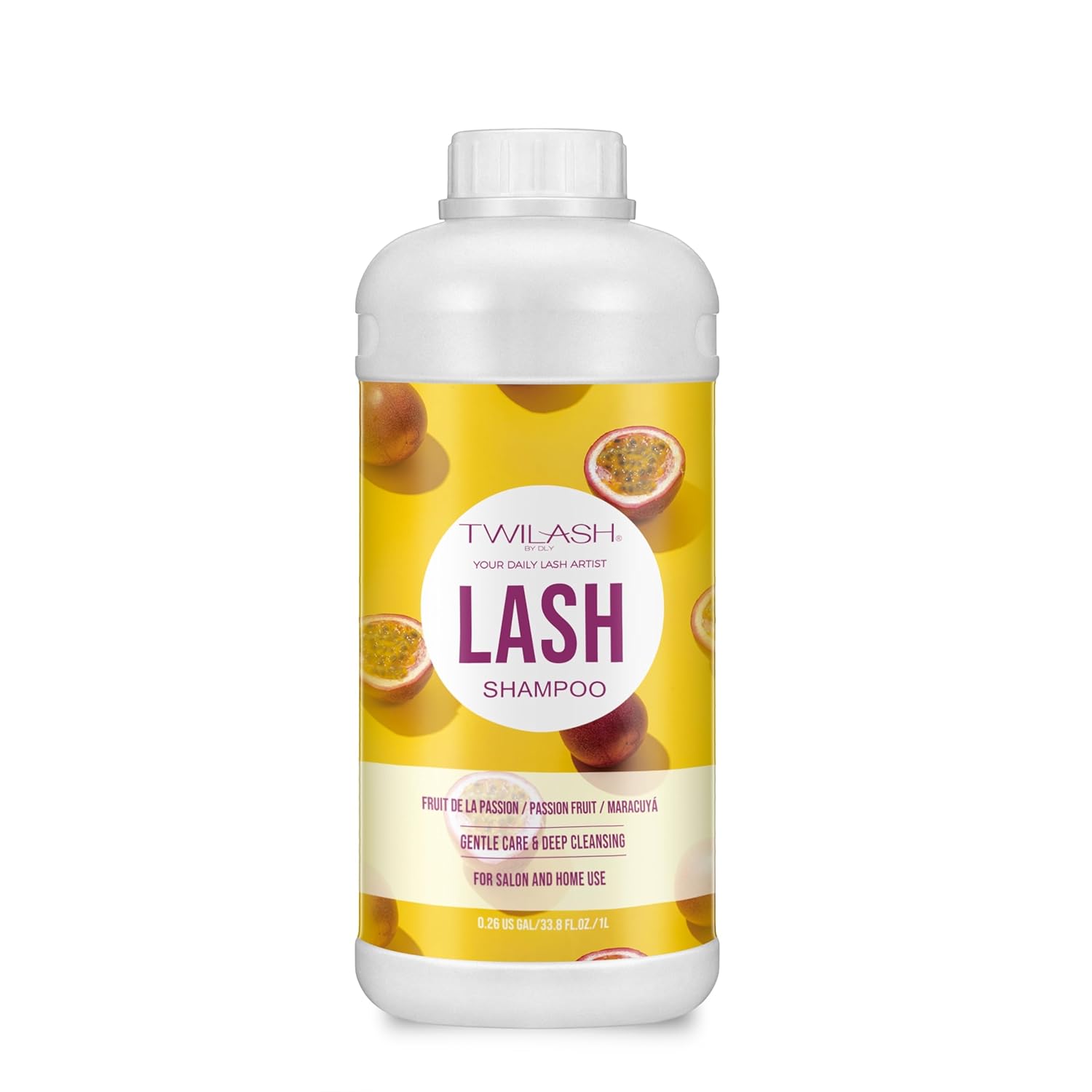 Lash Shampoo Bulk, Eyelash Cleanser for Extensions 2 Liters, Dispenser Pump, Non-irritating or Burning Eyelid Foaming Cleanser for Professional Salon and Home Use (Passion Fruit-1L)-BrightBean Baby