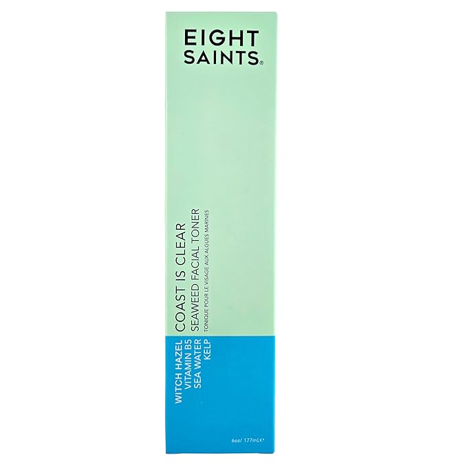 Eight Saints Coast is Clear Seaweed Anti Aging Face Toner, Natural and Organic Alcohol Free Witch Hazel Toner for Face, Minimizes Large Pores and Redness, 6 Ounces-BrightBean Baby