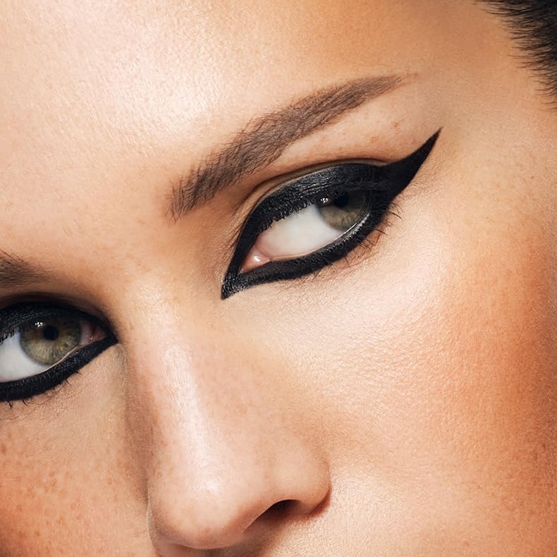 MAKE Beauty Smudge-Proof Felt Tip for Precise Application of Lines, Wings, and Graphics. Long Lasting Eye Liner, Liquid Line Waterproof Felt Tip Eyeliner - Onyx-BrightBean Baby