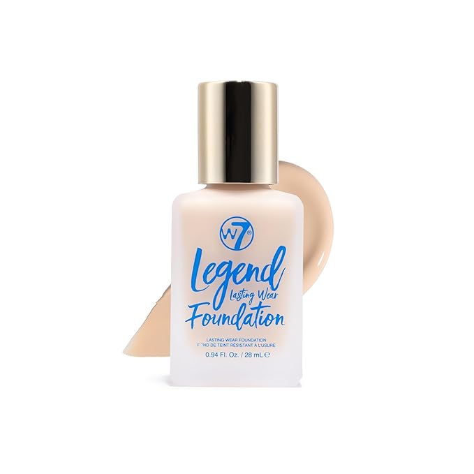 W7 Legend Foundation - Creamy Liquid Foundation for Poreless, Semi-Matte Medium Coverage - 28ml (Sand Beige)-BrightBean Baby