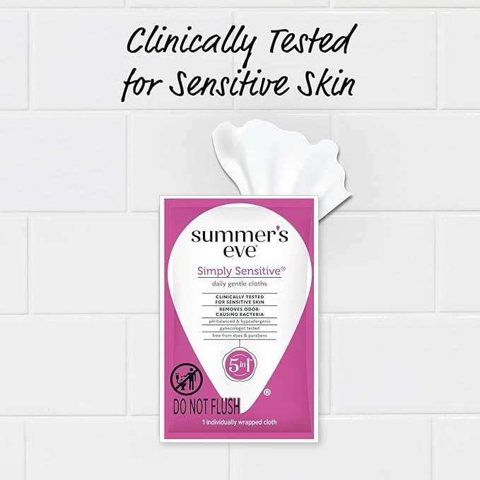 Summer's Eve, Whole Body Deodorant for Women, Ultimate Odor Control, Aluminum Free Deodorant, 3 Fl Oz + Simply Sensitive Daily Refreshing Feminine Wipes, Removes Odor, pH Balanced, 12 Count-BrightBean Baby