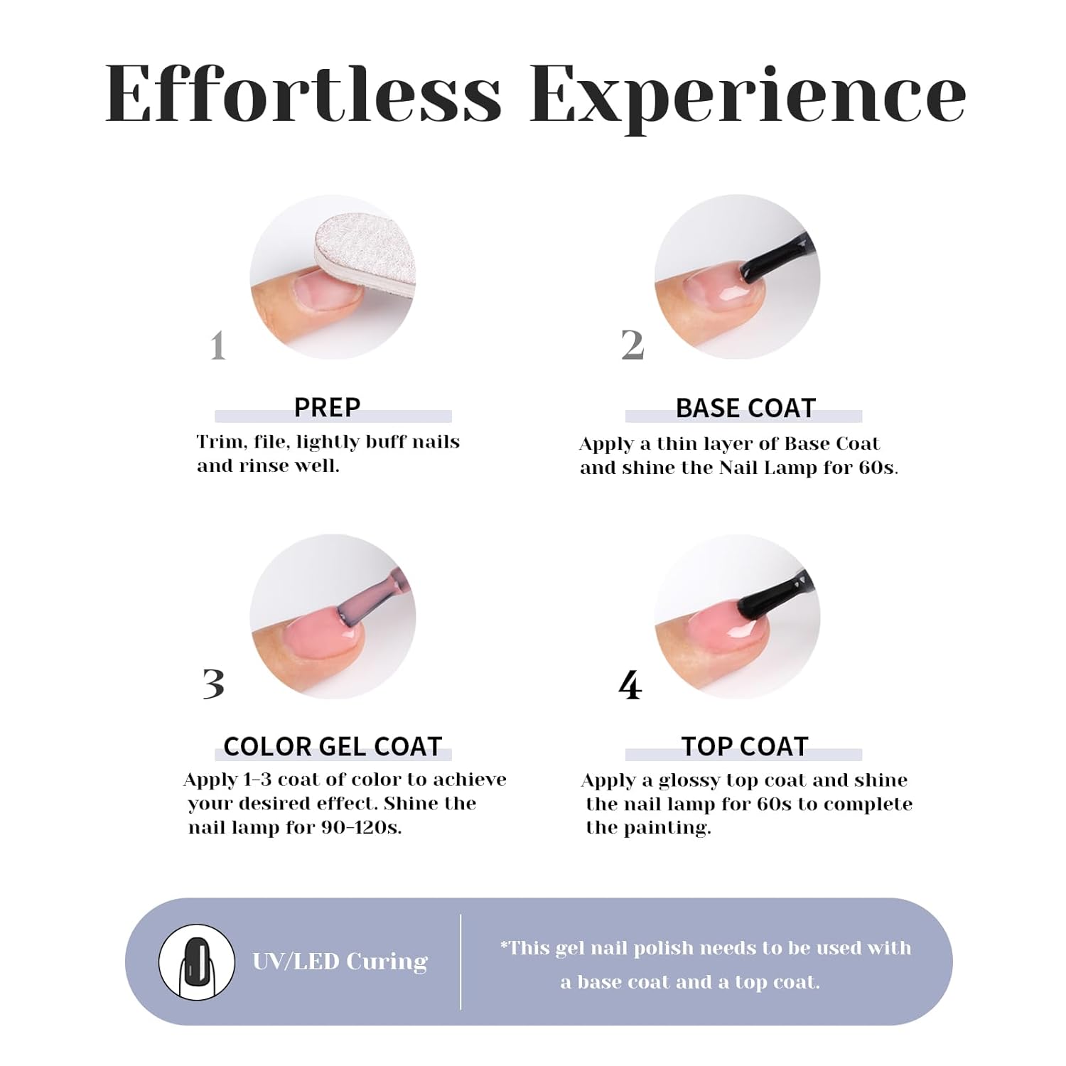 Grey Blue Metallic Glitter Gel Polish, 15ml UV/LED Soak Off Gel Nail Polish for Manicure Salon or DIY Nail Art at Home,Women Girls Gifts - GP0096-BrightBean Baby