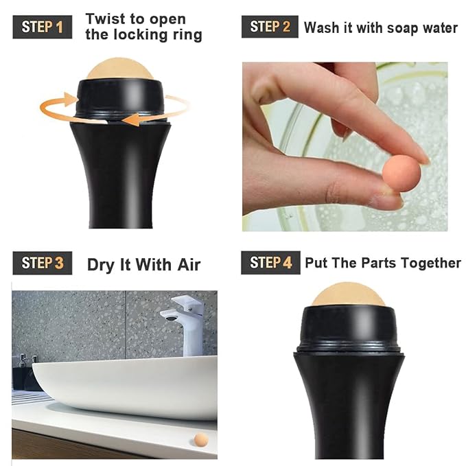 103 PCS Volcanic Roller Oily Skin Oil Control On The Go Volcanic Face Roller Oil Absorbing Volcanic Roller with Oil Blotting Sheet Paper for Oily Skin Care Oil Control Film Tissues(Type1)-BrightBean Baby