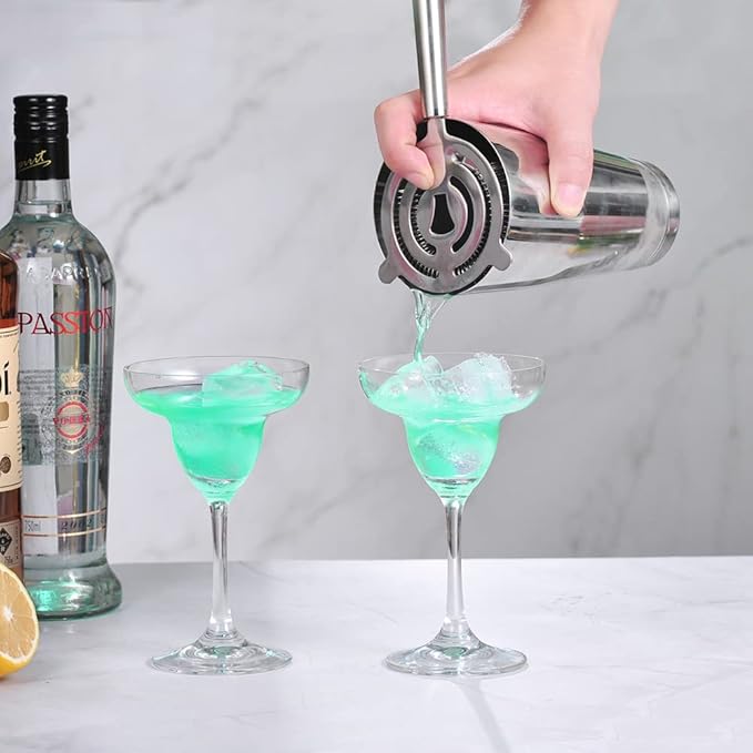 Cocktail Shaker Tins Set Stainless Steel, Pro Bar Style Boston Shakers Bartending, Two Piece Martini Shaker Cup Drink Mixer for Bartender – Silver Bar Tools Weighted Metal Shaking Tin