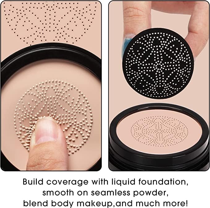 Beauty Glazed Mushroom Head Air Cushion CC Cream Foundation Cover Concealer Makeup Moisturizing Brightening Pigment Liquid Foundation, Even Skin Tone Makeup Base BB # 02 Naturel-BrightBean Baby