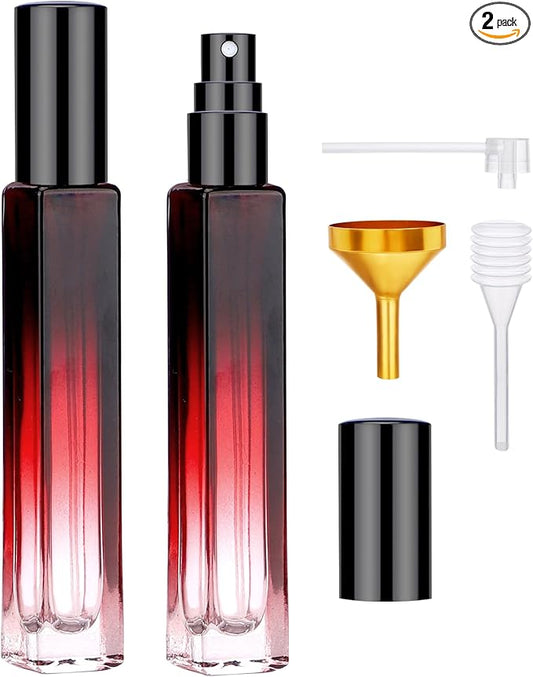 Segbeauty Travel Perfume Bottle Refillable, 2pcs 10ML Mini Glass Perfume Bottles Empty, Portable Cologne Spray Bottle Small Toiletries Cosmetic Supplies Sample Container Atomizer Travel Essential-BrightBean Baby