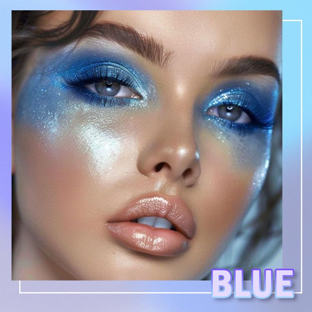 9 Colors Blue Smoky Matte Shimmer Eyeshadow Palette with Mirror for Eye Makeup,High Pigmented Eye Shadow Primers Powder Palet de sombras de ojos-BrightBean Baby