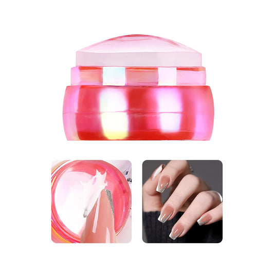 Nail Art Stamper Clear Silicone Nails Stamping Jelly with Scraper Transparent Visible Body DIY Manicure Nail Art Tool For DIY Nail Decor French Nail Manicure-BrightBean Baby