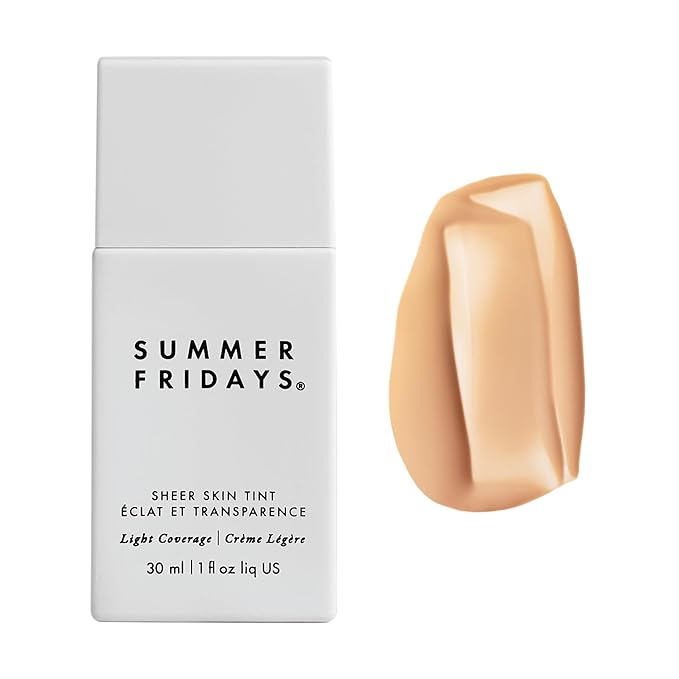 Summer Fridays Sheer Skin Tint - Skin Tint with Hyaluronic Acid - Helps Diminish Uneven Skin Tone - Sheer to Light Coverage - Shade 2 - Light with Cool Undertones (1 Fl Oz)-BrightBean Baby