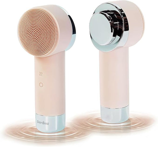DAROMA Ultra-Soft Silicone Electric Face Scrubber - Rechargeable 2-in-1 Heating & Exfoliating Pore Cleaning Brush | Gentle Facial Cleansing Brush for Deep Cleaning | Facial Exfoliating Tools-BrightBean Baby