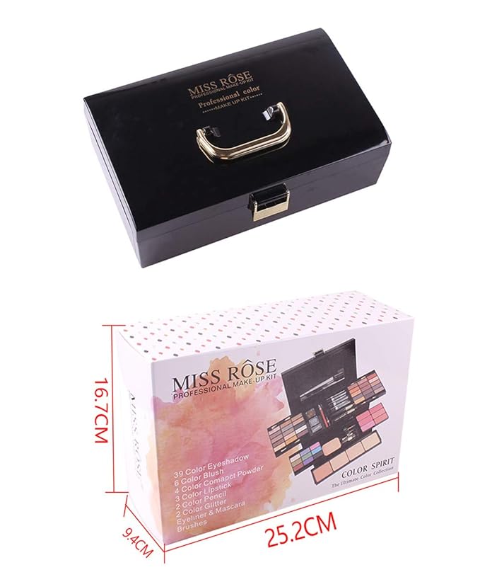 54 Colors All in one Makeup Gift Set Holiday Birthday Beauty Cosmetic Essential Starter Bundle Include 39 Eyeshadow Palette, 6 Blush, 6 Sponge Stick, 4 Compact Powder, 3 Lipstick, Eyeliner-BrightBean Baby