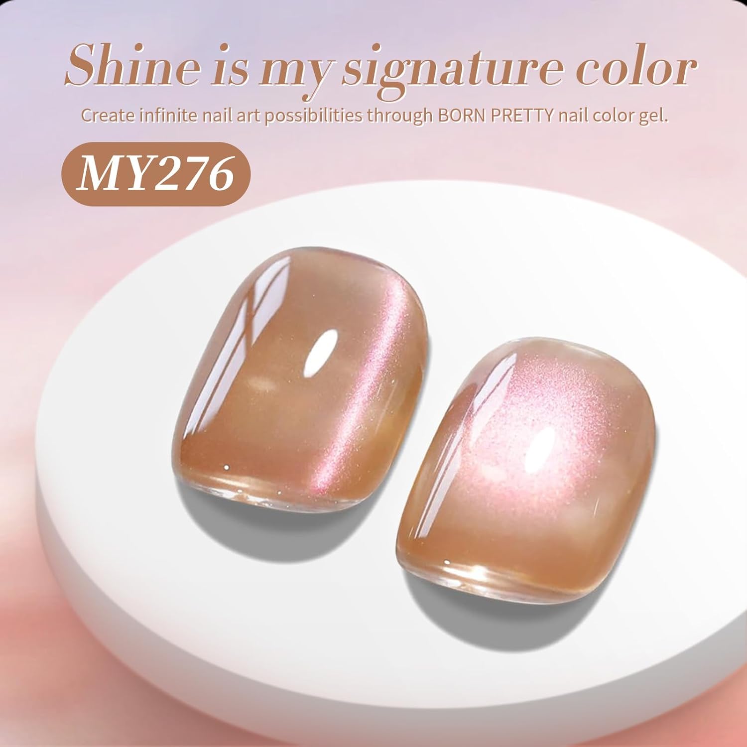 BORN PRETTY Cat Magnetic Eye Gel Nail Polish Crystal Light Vei Magnetic Gel Polish Nail Art Manicure DIY at Home 15ML-BrightBean Baby