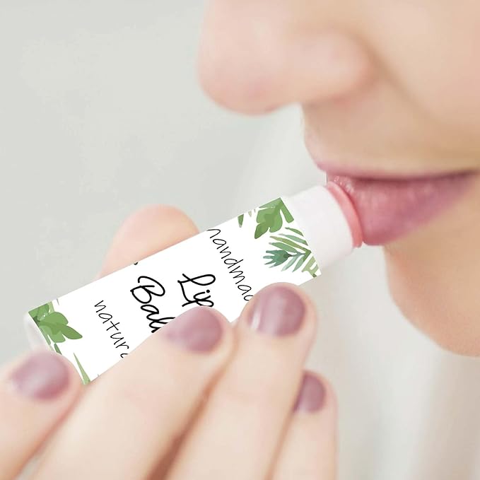 CRASPIRE 80Pcs 8 Styles Lip Balm Sticker Plant Butterfly Self-Adhesive Homemade Lip Balm Labels Vintage Square DIY Plant Label Stickers for Lip Balm Containers Cosmetics Lipsticks-BrightBean Baby