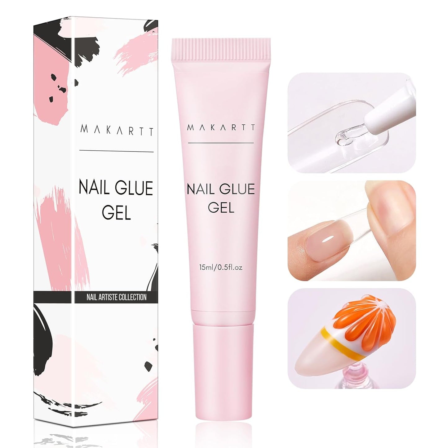 Makartt Gel Nail Glue: Solid Nail Glue for Press On Nails, 15ML 3D Gel UV Lamp Needed, Multifunctional Nails Tools Strong Adhesive Rhinestone Glues Gels for Charms & Gems, Ideal for DIY Home Salon Use-BrightBean Baby