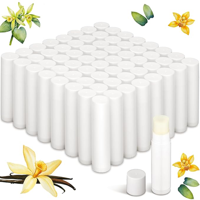 Demissle 150 Pcs Unlabeled Lip Balm Bulk Chapped Stick Blank Mini Lip Balm Gifts Moisturizing Lip Balms Favors for Women Homeless Wedding Bridal Shower Favors Baby Shower Guests Favors(Vanilla)-BrightBean Baby
