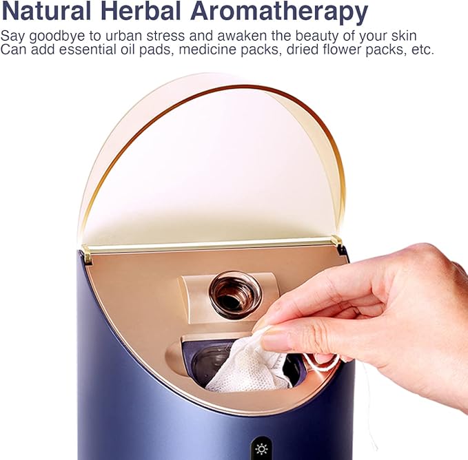 Facial Steamer DENFANY Nano Steamer Ionic Hot & Cool Mist Home SPA | 8 Steam Modes | Aromatherapy Basket | Digital LCD Screen | Extraction Set-BrightBean Baby