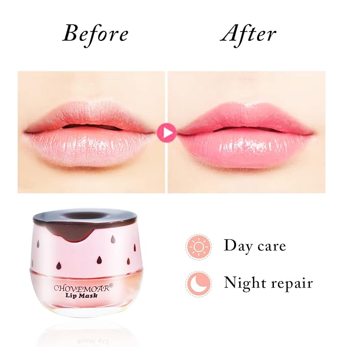 2PCS Bee Lip Balm Honey Lip Balm,Exfoliating Honey Pot Lip Balm Sleeping Lip Mask with Brush, Hydrating & Prevention Dry and Cracked, Lip Scrubs Exfoliator & Moisturizer-BrightBean Baby